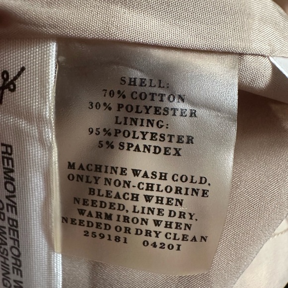 ANN TAYLOR Dress Adult Size 10 Camal Color Sleeveless Collar w/Pockets Womens - Picture 9 of 10